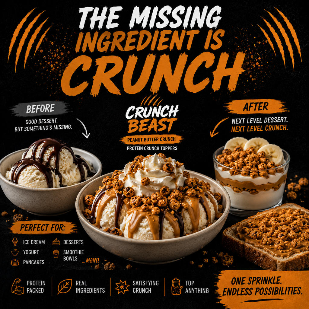Crunch Beast™ Peanut Butter Crunch Protein Toppers – Sweet & Salty Crunch for Yogurt, Oatmeal, Ice Cream & More